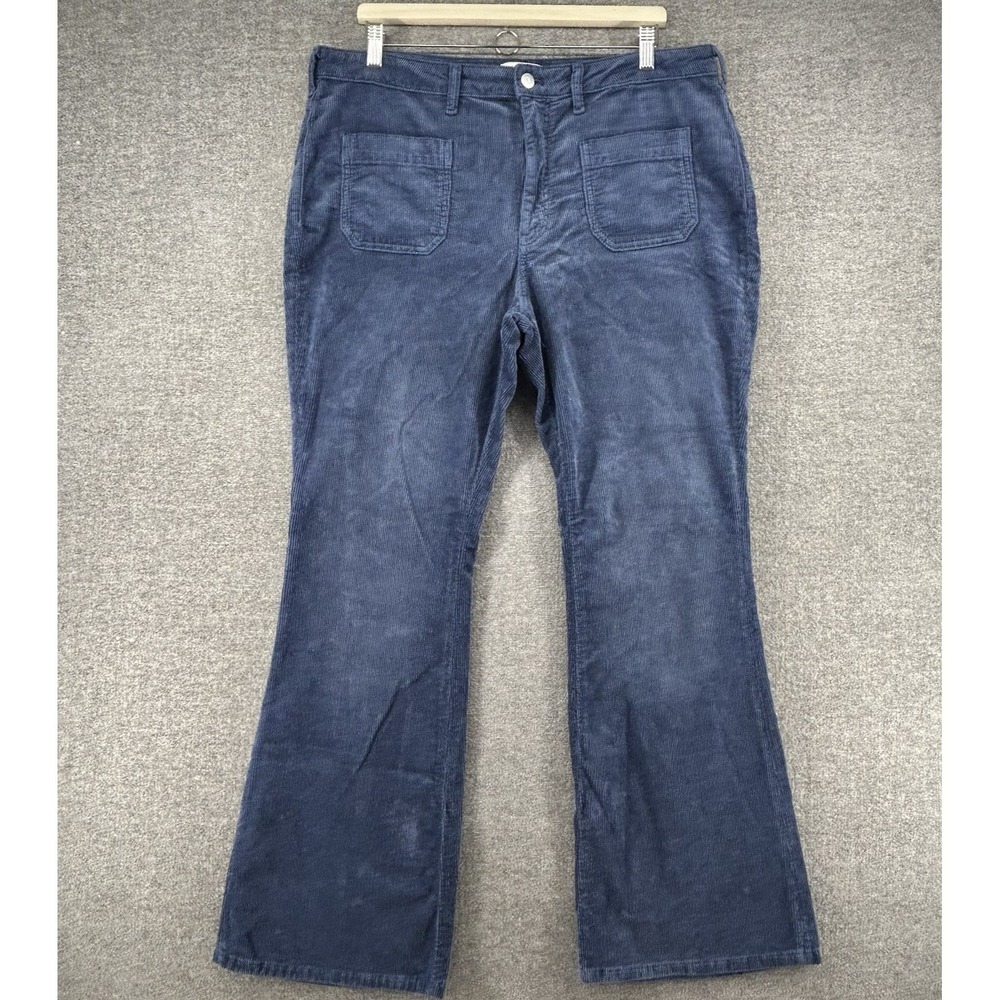 Pilcro Flared Corduroy Pants Women Size 33‎ Blue Casual